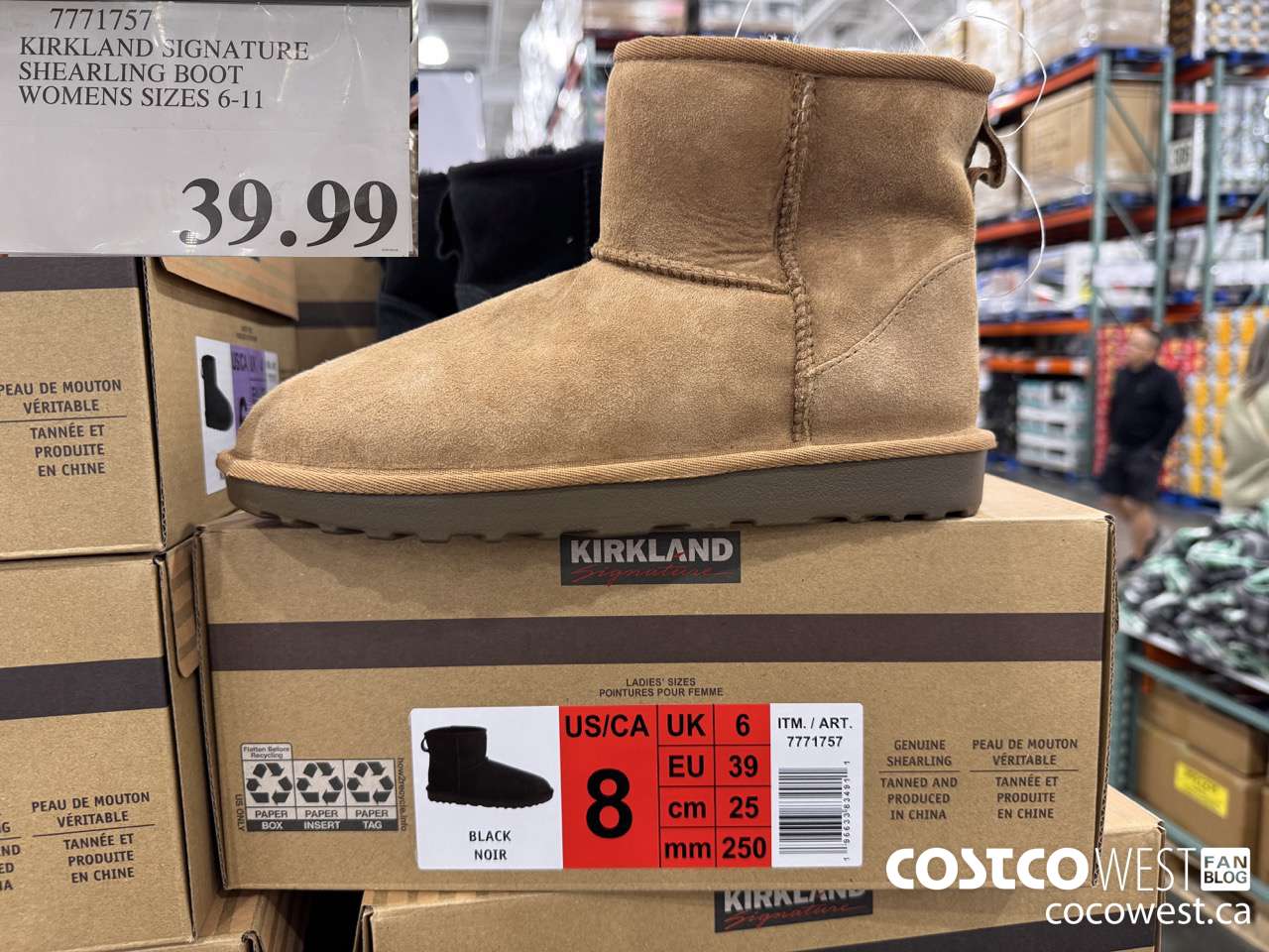 7771757 KIRKLAND SIGNATURE SHEARLING BOOT WOMENS SIZES 6-11 $39.99