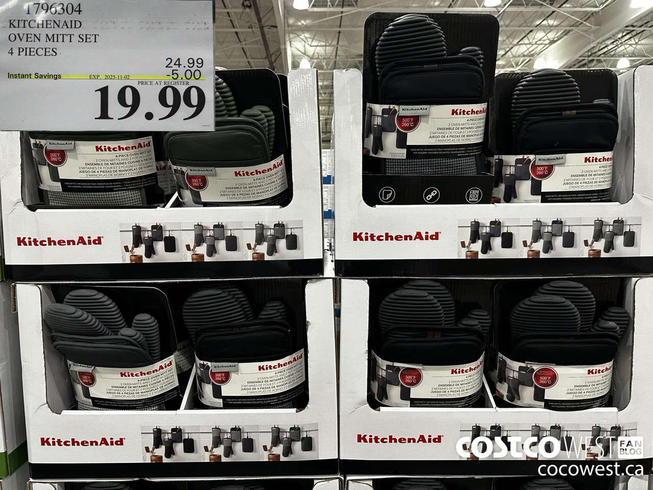 1796304 KITCHENAID OVEN MITT SET 4 PIECES ($5.00 INSTANT SAVINGS EXPIRES ON 2025-11-02) $19.99