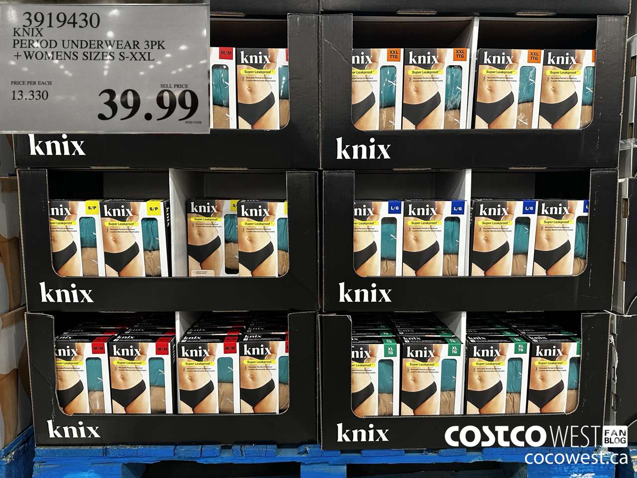 3919430 KNIX PERIOD UNDERWEAR 3PK WOMENS SIZES S-XXL $39.99