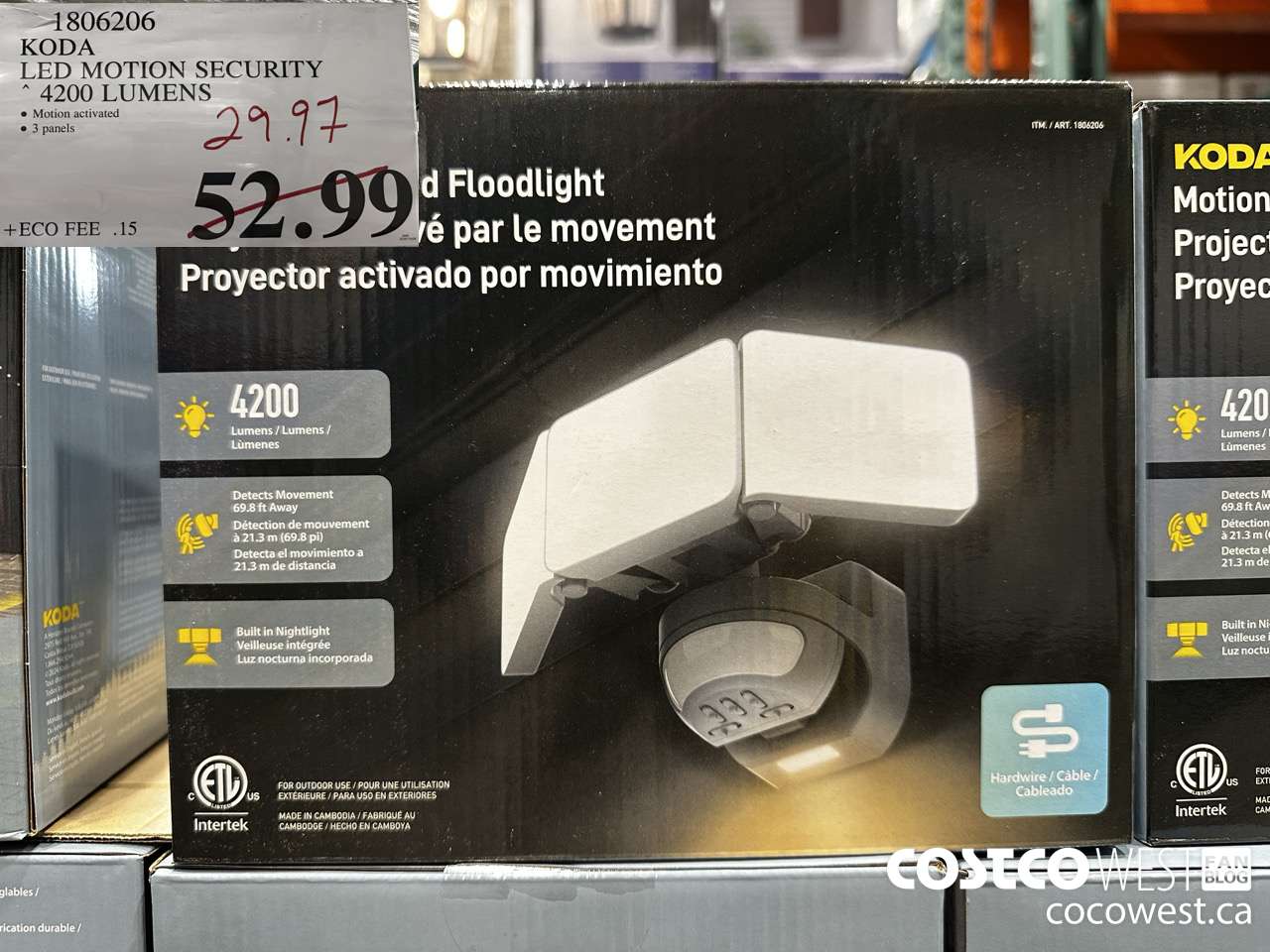 1806206 KODA LED MOTION SECURITY 4200 LUMENS $29.97
