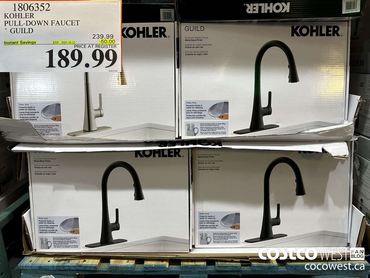 1806352 KOHLER PULL-DOWN FAUCET GUILD ($50.00 INSTANT SAVINGS EXPIRES ON 2025-10-12) $189.99