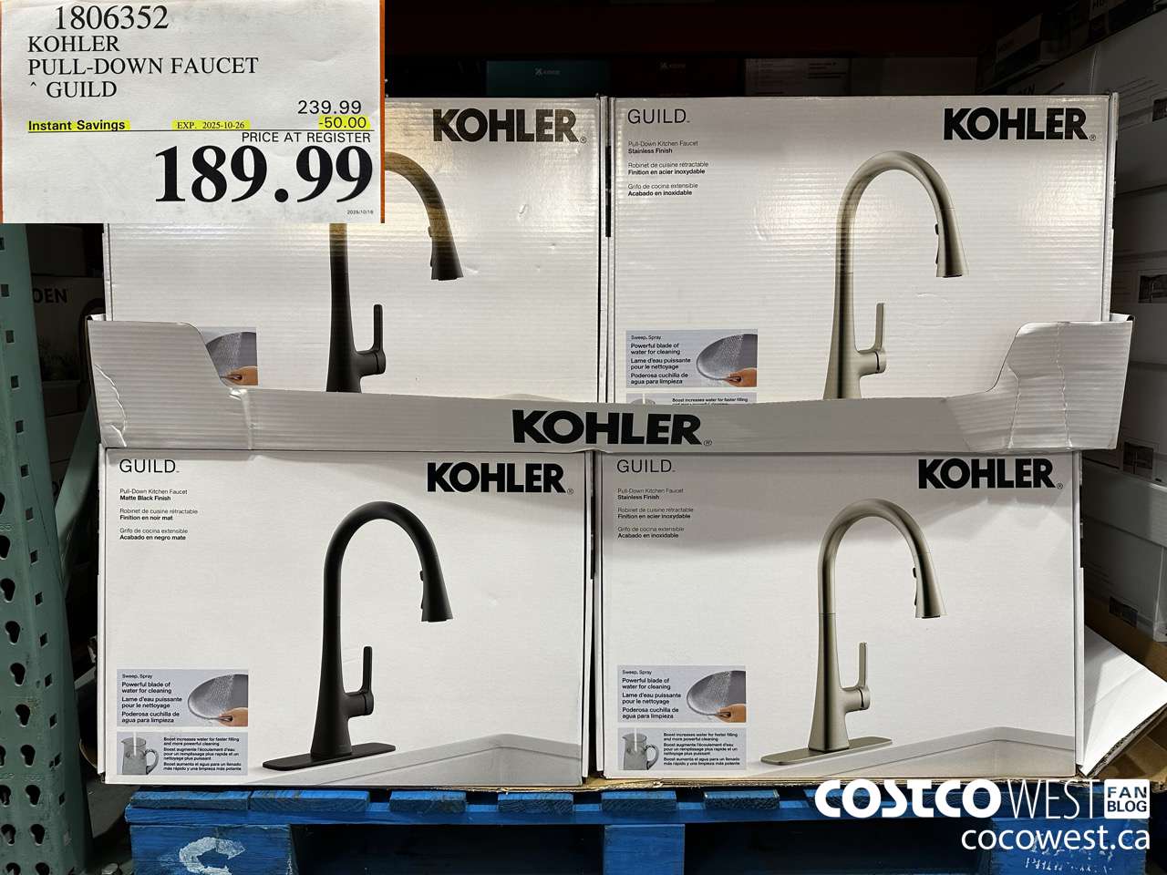 1806352 KOHLER PULL-DOWN FAUCET GUILD ($50.00 INSTANT SAVINGS EXPIRES ON 2025-10-26) $189.99