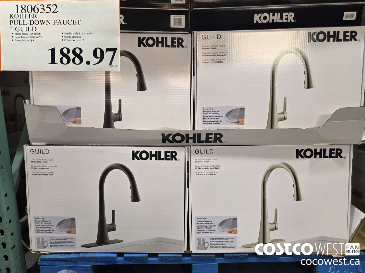 1806352 KOHLER PULL-DOWN FAUCET GUILD $188.97