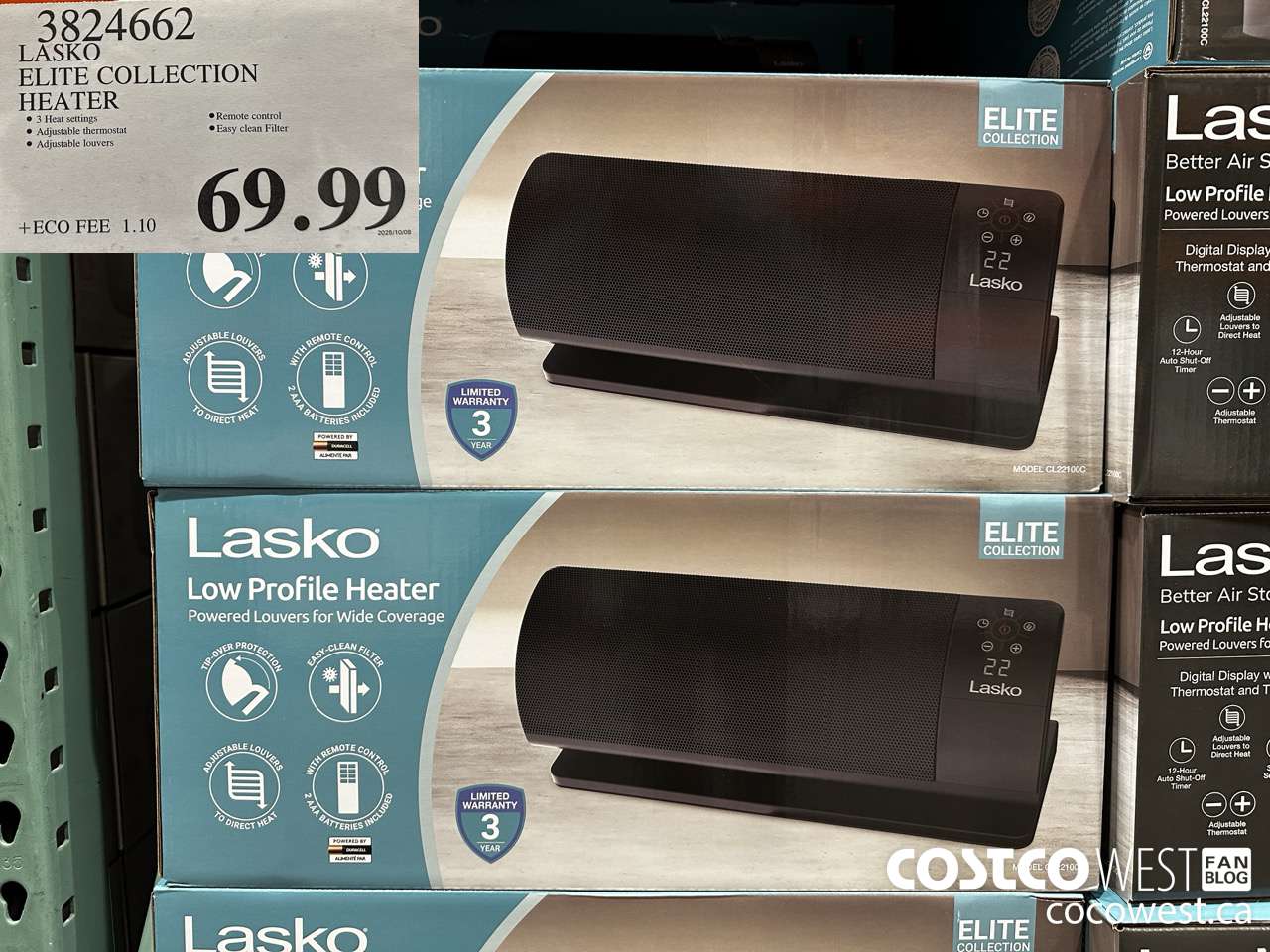 3824662 LASKO ELITE COLLECTION HEATER $69.99