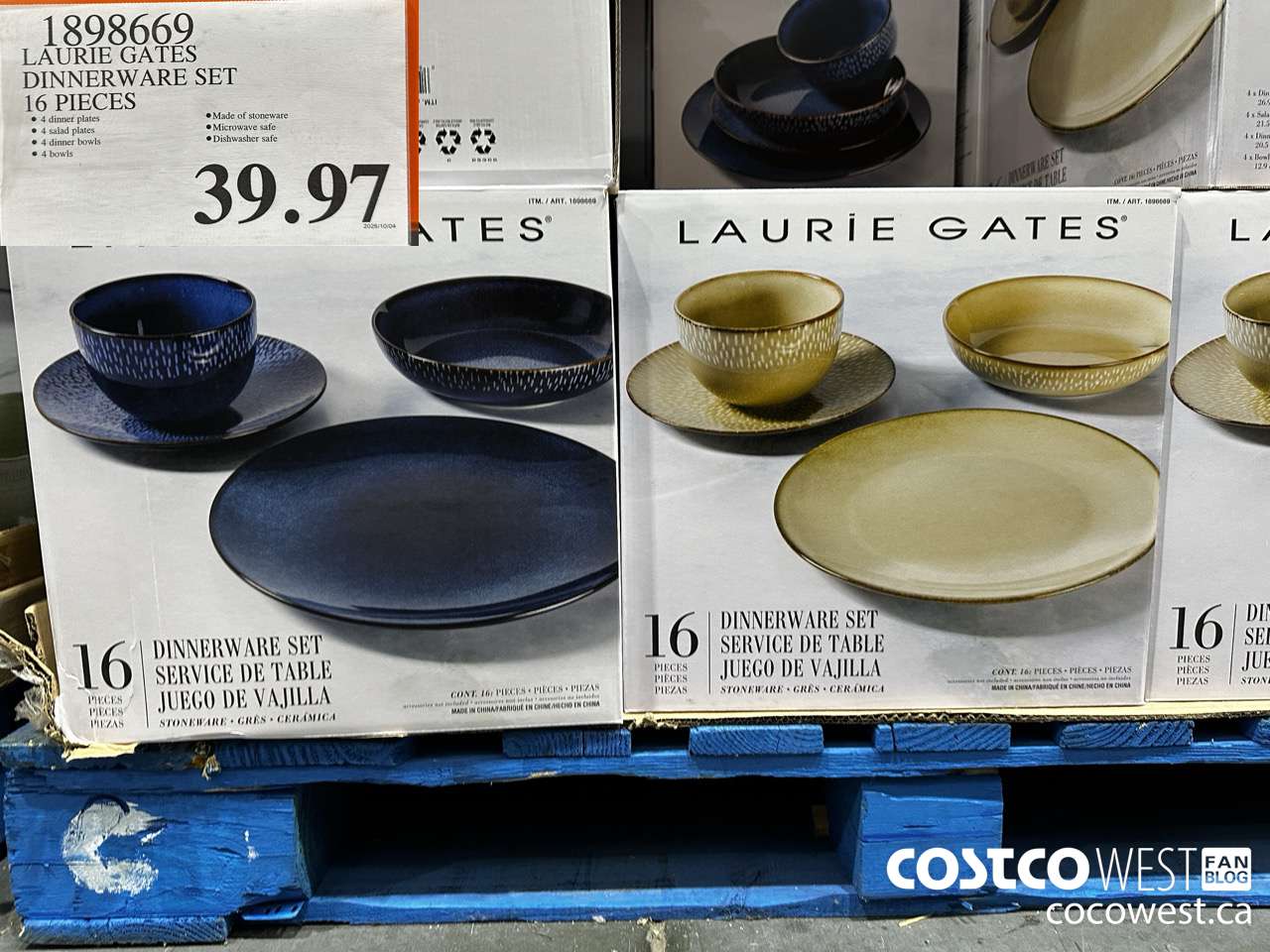 1898669 LAURIE GATES DINNERWARE SET 16 PIECES $39.97