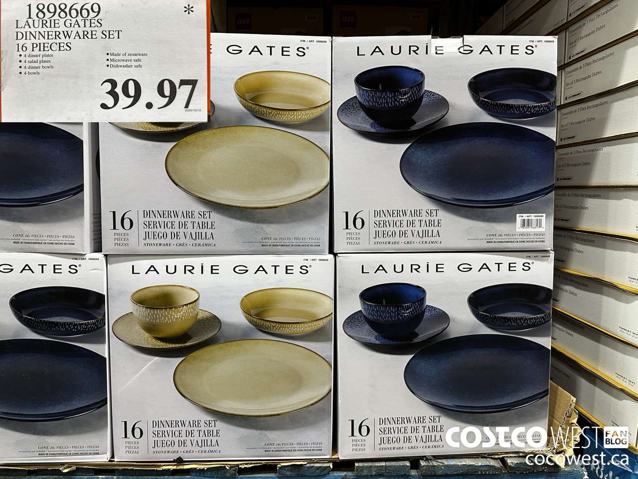 1898669 LAURIE GATES DINNERWARE SET 16 PIECES $39.97