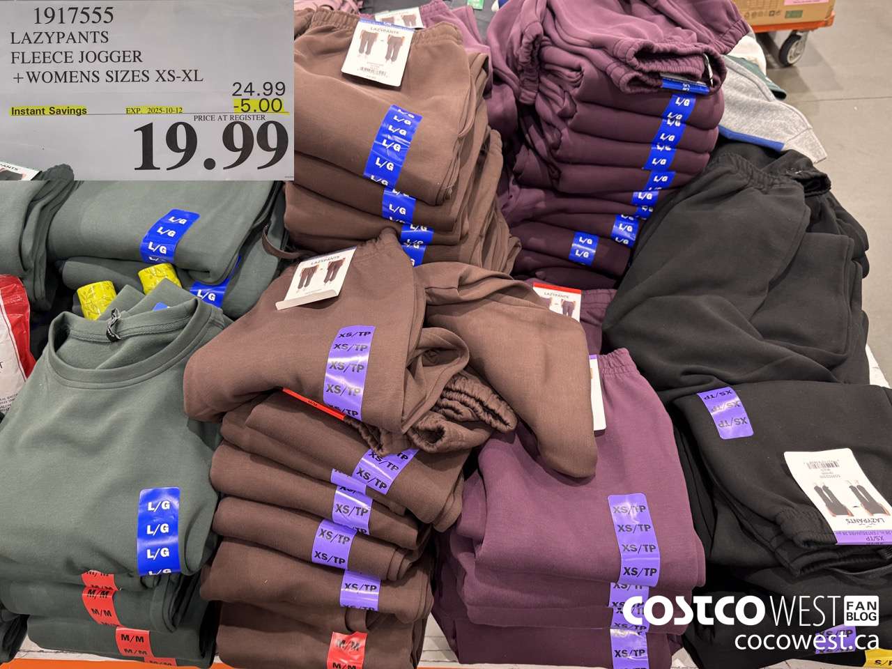 1917555 LAZYPANTS FLEECE JOGGER WOMENS SIZES XS-XL ($5.00 INSTANT SAVINGS EXPIRES ON 2025-10-12) $19.99