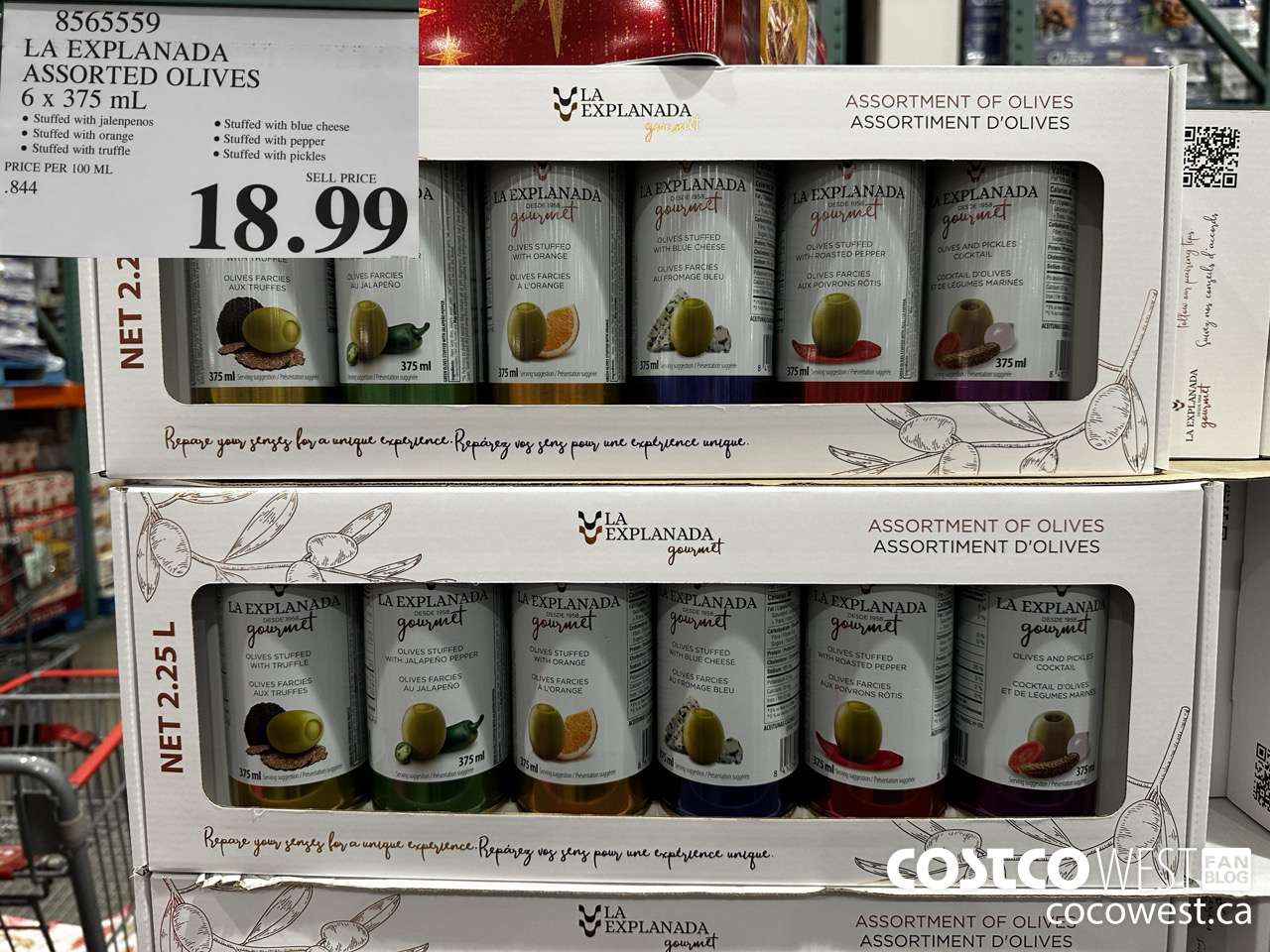 8565559 LA EXPLANADA ASSORTED OLIVES 6 X 375ML $18.99