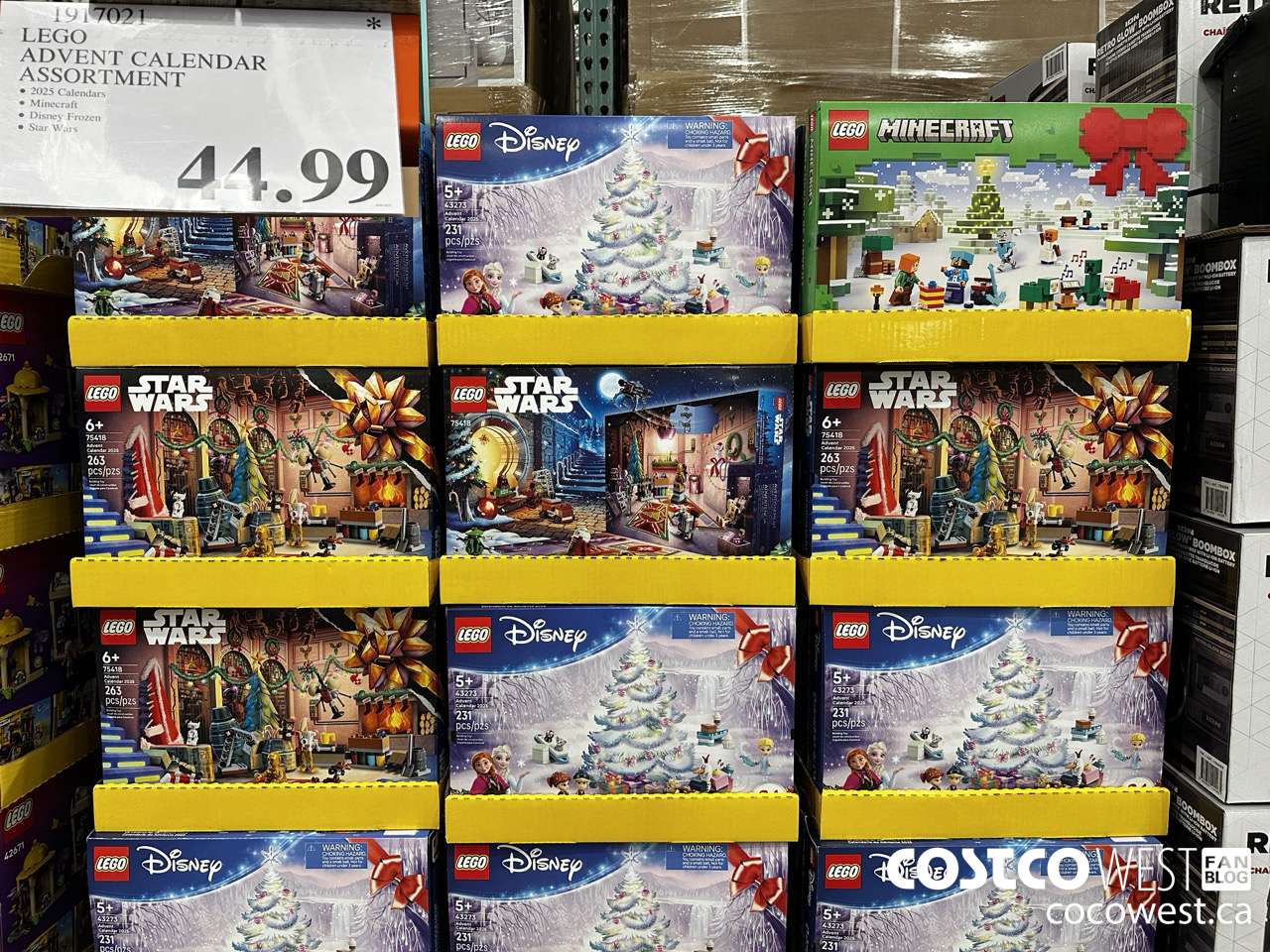 1917021 LEGO ADVENT CALENDAR ASSORTMENT $44.99