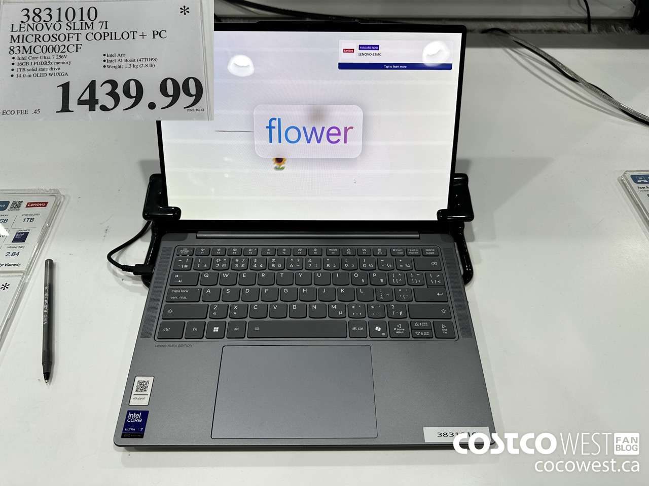 3831010 LENOVO SLIM 7I MICROSOFT COPILOT + PC 83MC0002CF $1439.99