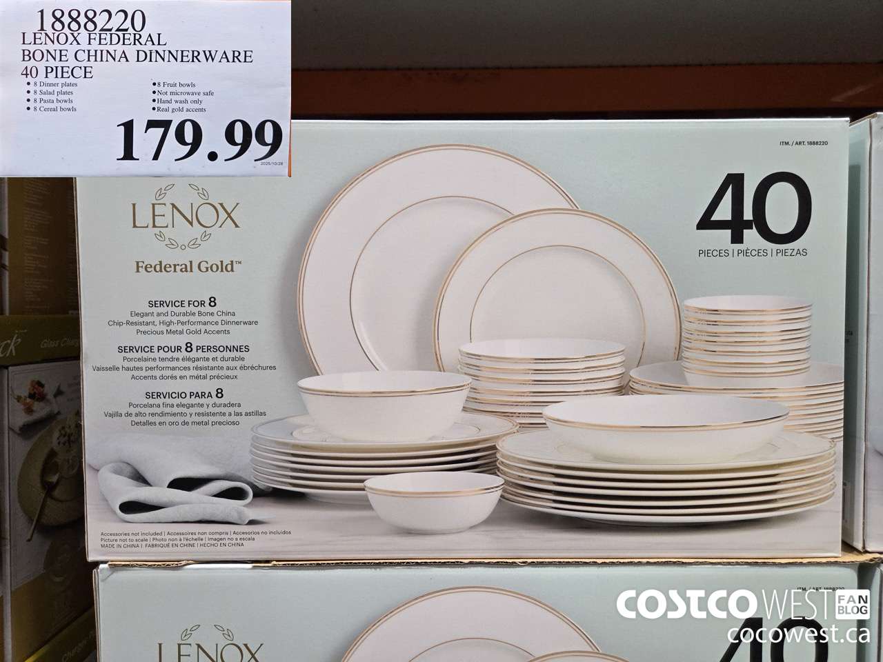 1888220 LENOX FEDERAL BONE CHINA DINNERWARE 40 PIECE $179.99