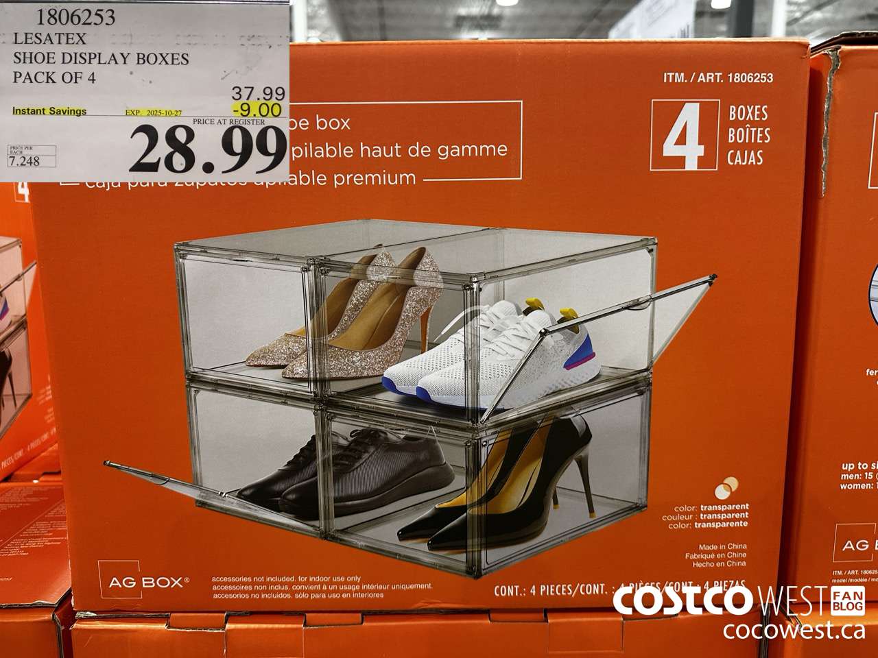 1806253 LESAT3EX SHOE DISPLAY BOXES PACK OF 4 ($9.00 INSTANT SAVINGS EXPIRES ON 2025-10-27) $28.99
