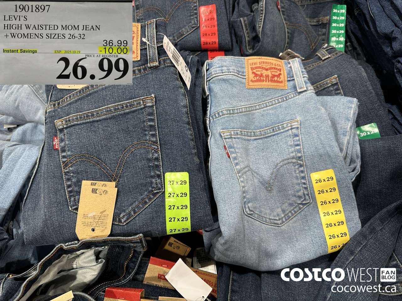 1901897 LEVI'S HIGH WAISTED MOM JEAN WOMENS SIZES 26-32 ($10.00 INSTANT SAVINGS EXPIRES ON 2025-10-19) $26.99