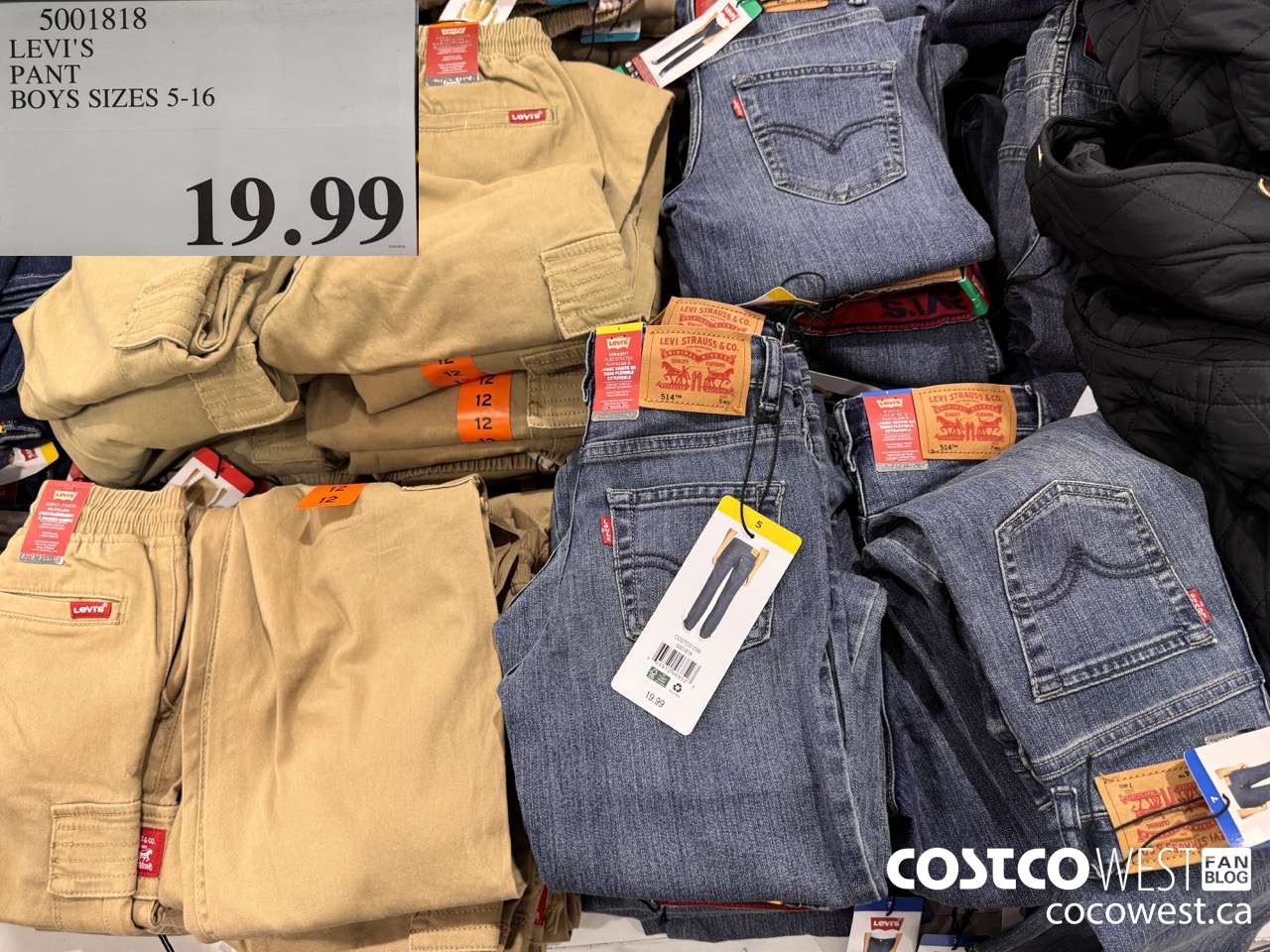 5001818 LEVI'S PANT BOYS SIZES 5-16 $19.99