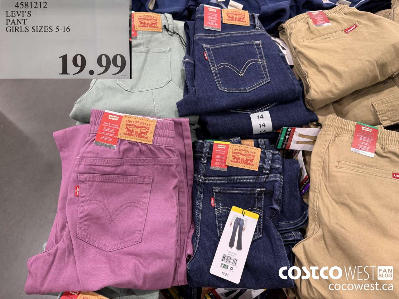 4581212 LEVI'S PANT GIRLS SIZES 5-16 $19.99