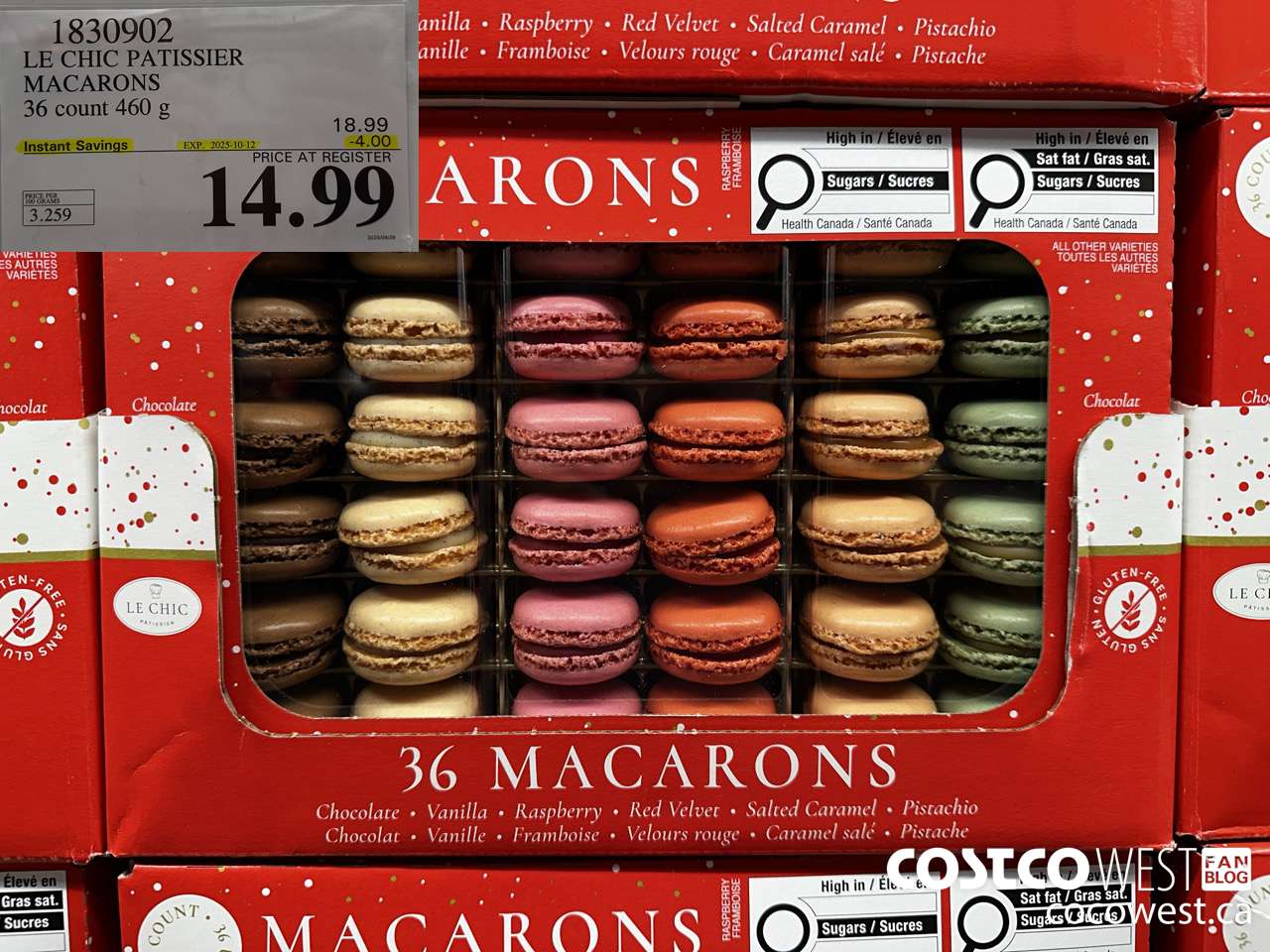1830902 LE CHIC PATISSIER FRENCH MACARONS 36 COUNT 460G ($4.00 INSTANT SAVINGS EXPIRES ON 2025-10-12) $14.99