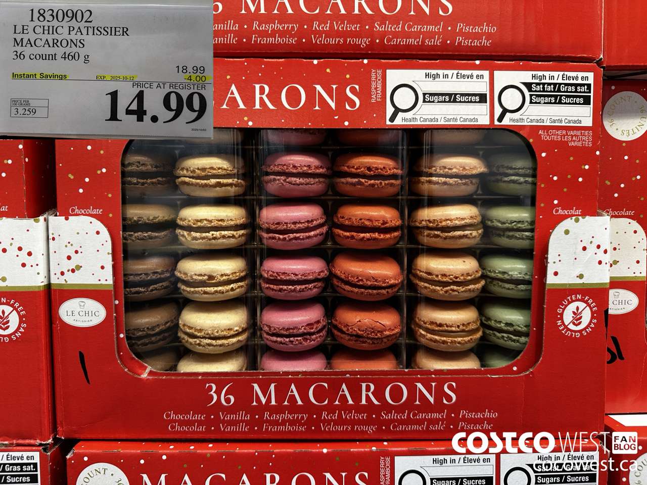 1830902 LE CHIC PATISSIER FRENCH MACARONS 36 COUNT 460G ($4.00 INSTANT SAVINGS EXPIRES ON 2025-10-12) $14.99