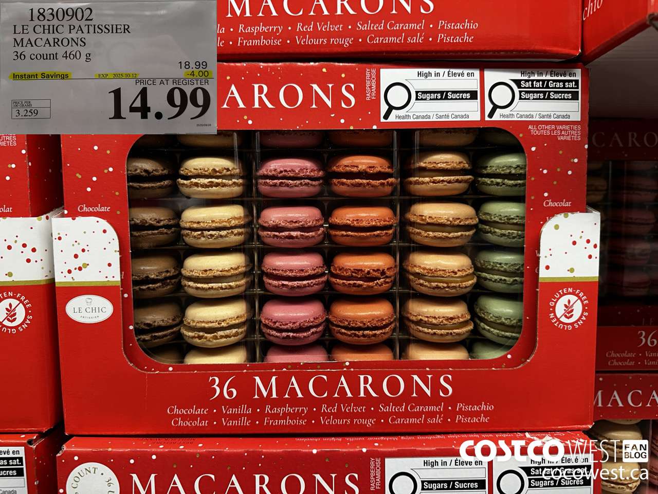 1830902 LE CHIC PATISSIER FRENCH MACARONS 36 COUNT 460G ($4.00 INSTANT SAVINGS EXPIRES ON 2025-10-12) $14.99