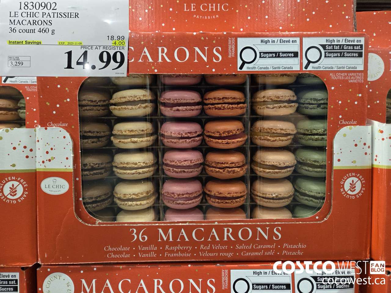 1830902 LE CHIC PATISSIER FRENCH MACARONS 36 COUNT 460G ($4.00 INSTANT SAVINGS EXPIRES ON 2025-11-09) $14.99