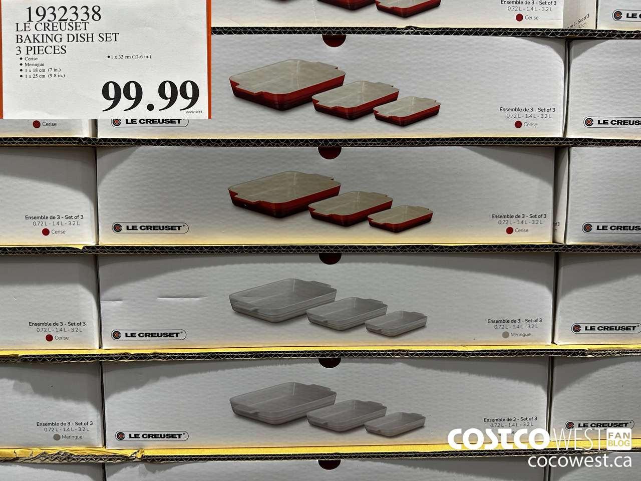 1932338 LE CREUSET BAKING DISH SET 3 PIECES $99.99