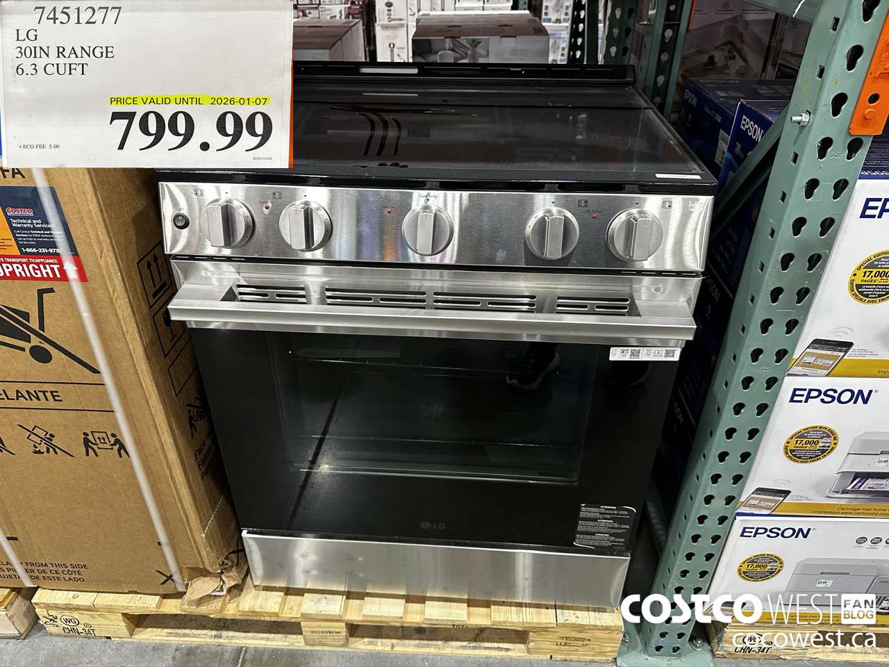 7451277 LG 30IN RANGE 6.3 CUFT (EXPIRES ON 2026-01-07) $799.99