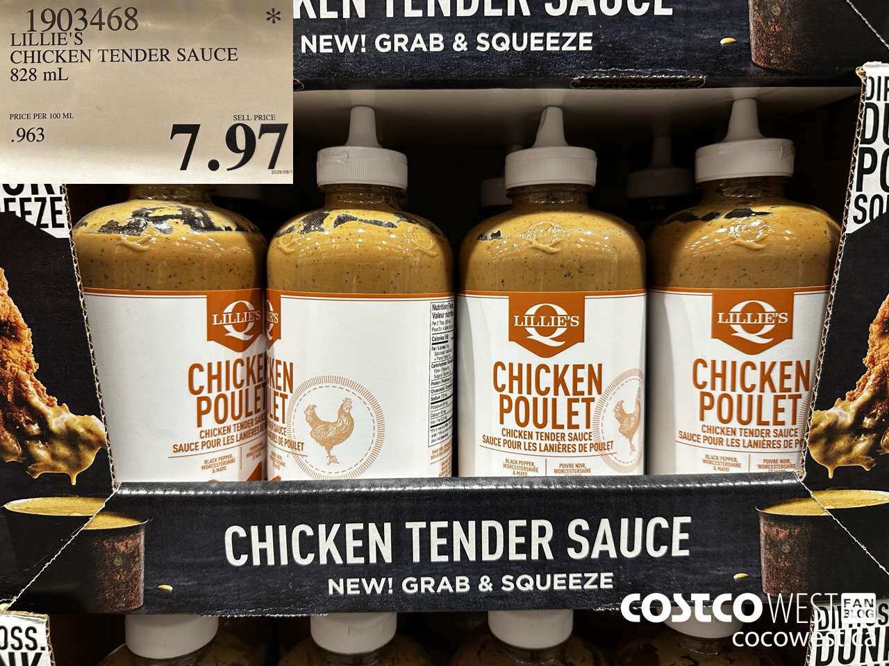 1903468 LILLIE'S CHICKEN TENDER SAUCE 828ML $7.97