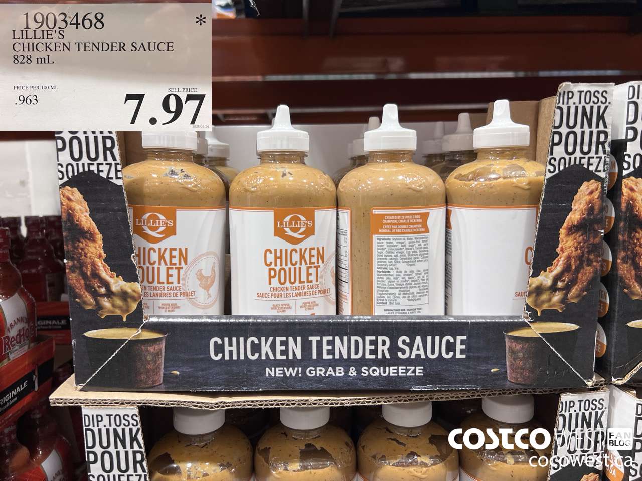 1903468 LILLIE'S CHICKEN TENDER SAUCE 828ML $7.97
