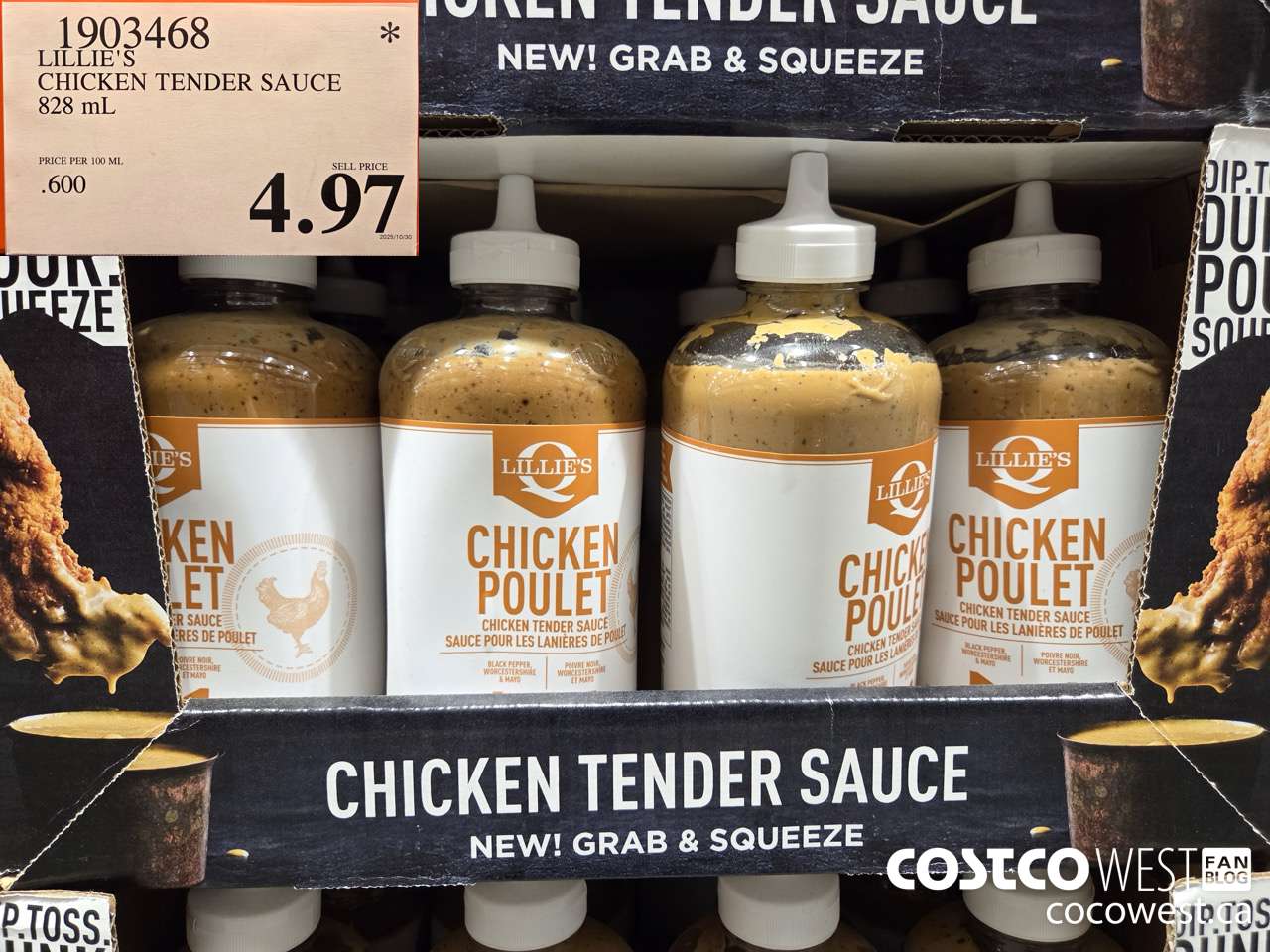1903468 LILLIE'S CHICKEN TENDER SAUCE 828ML $4.97