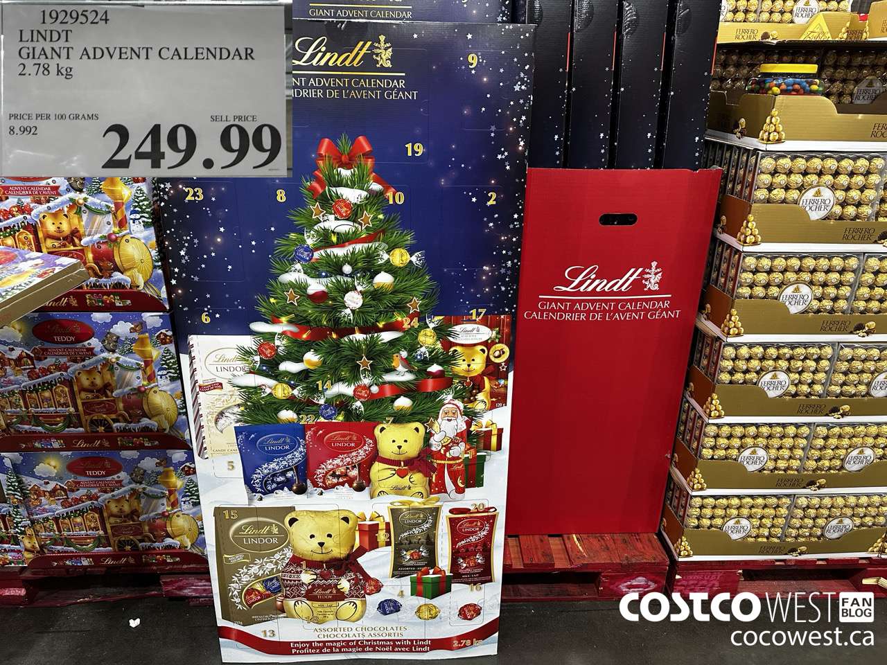 1929524 LINDT GIANT ADVENT CALENDAR 2.78KG $249.99