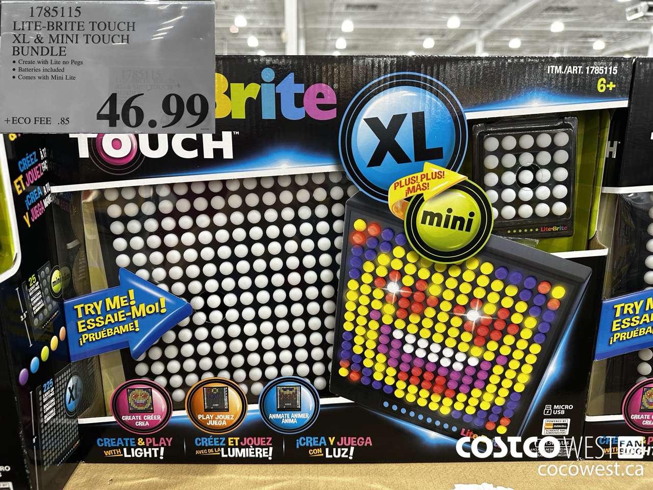1785115 LITE-BRITE TOUCH XL & MINI TOUCH BUNDLE $46.99