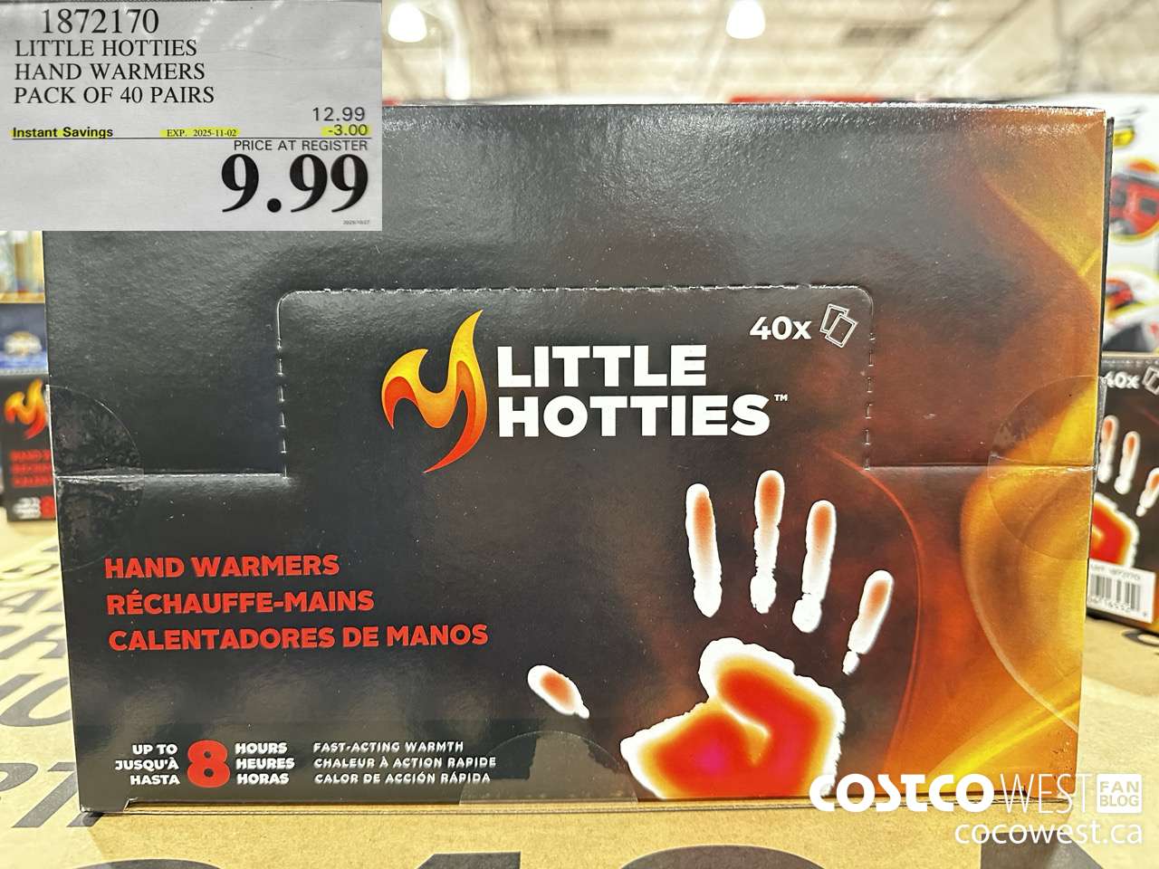 1872170 LITTLE HOTTIES HAND WARMERS PACK OF 40 PAIRS ($3.00 INSTANT SAVINGS EXPIRES ON 2025-11-02) $9.99