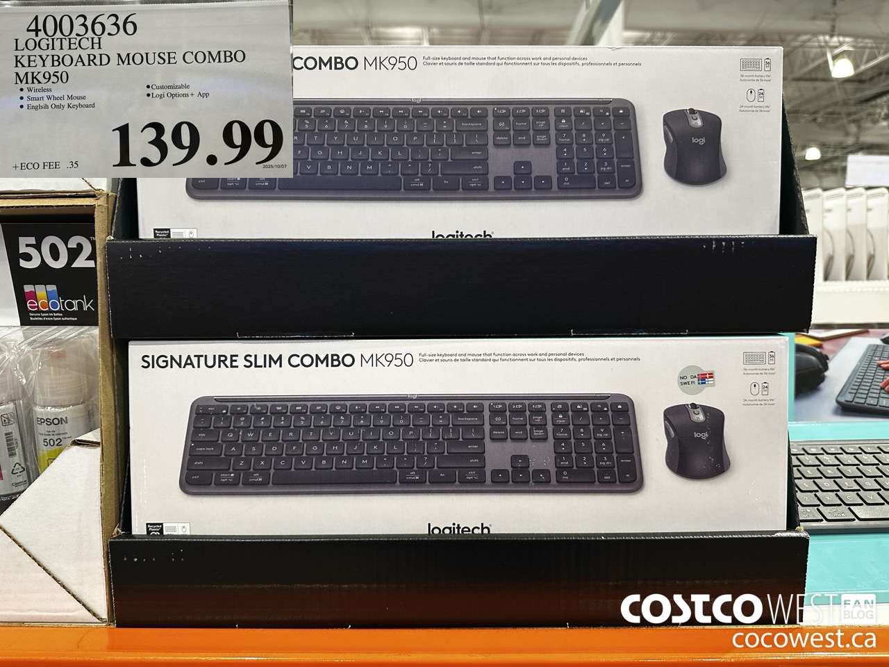 4003636 LOGITECH KEYBOARD MOUSE COMBO MK950 $139.99