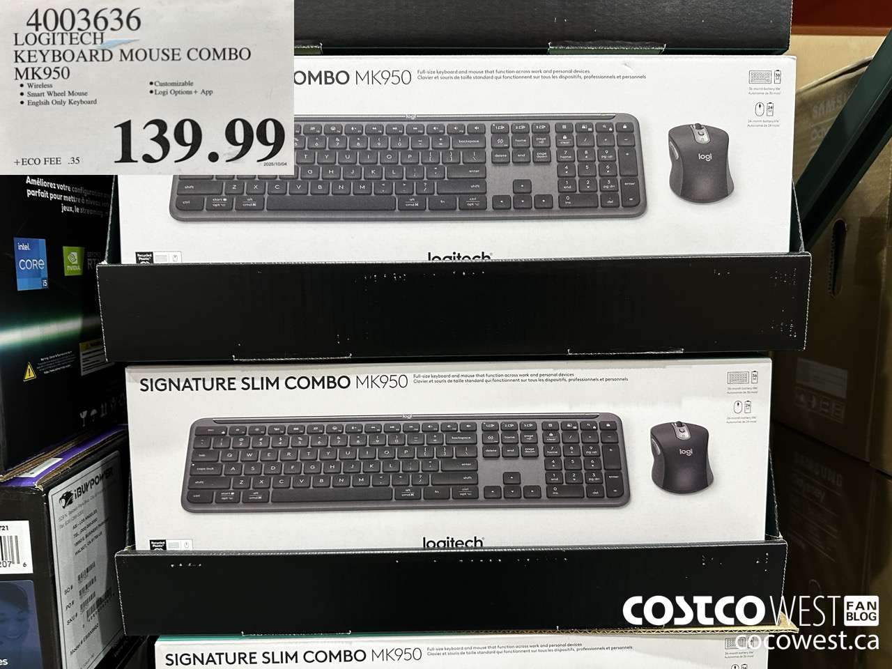 4003636 LOGITECH KEYBOARD MOUSE COMBO MK950 $139.99