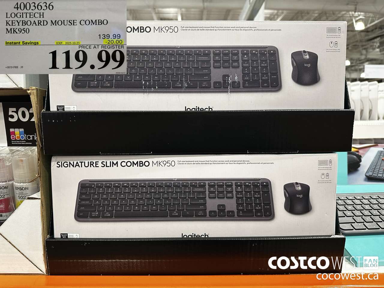 4003636 LOGITECH KEYBOARD MOUSE COMBO MK950 ($20.00 INSTANT SAVINGS EXPIRES ON 2025-10-23) $119.99