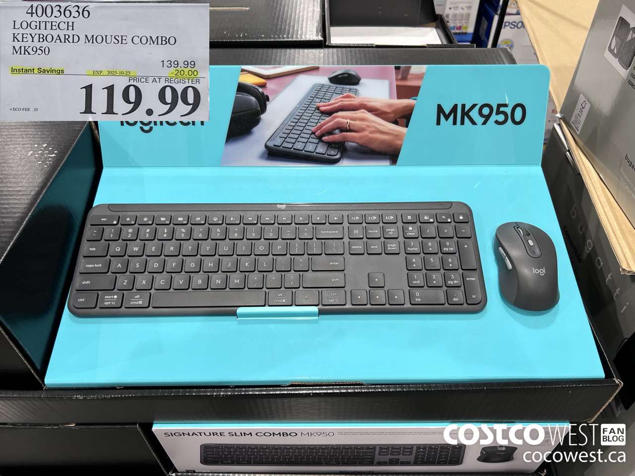 4003636 LOGITECH KEYBOARD MOUSE COMBO MK950 ($20.00 INSTANT SAVINGS EXPIRES ON 2025-10-23) $119.99