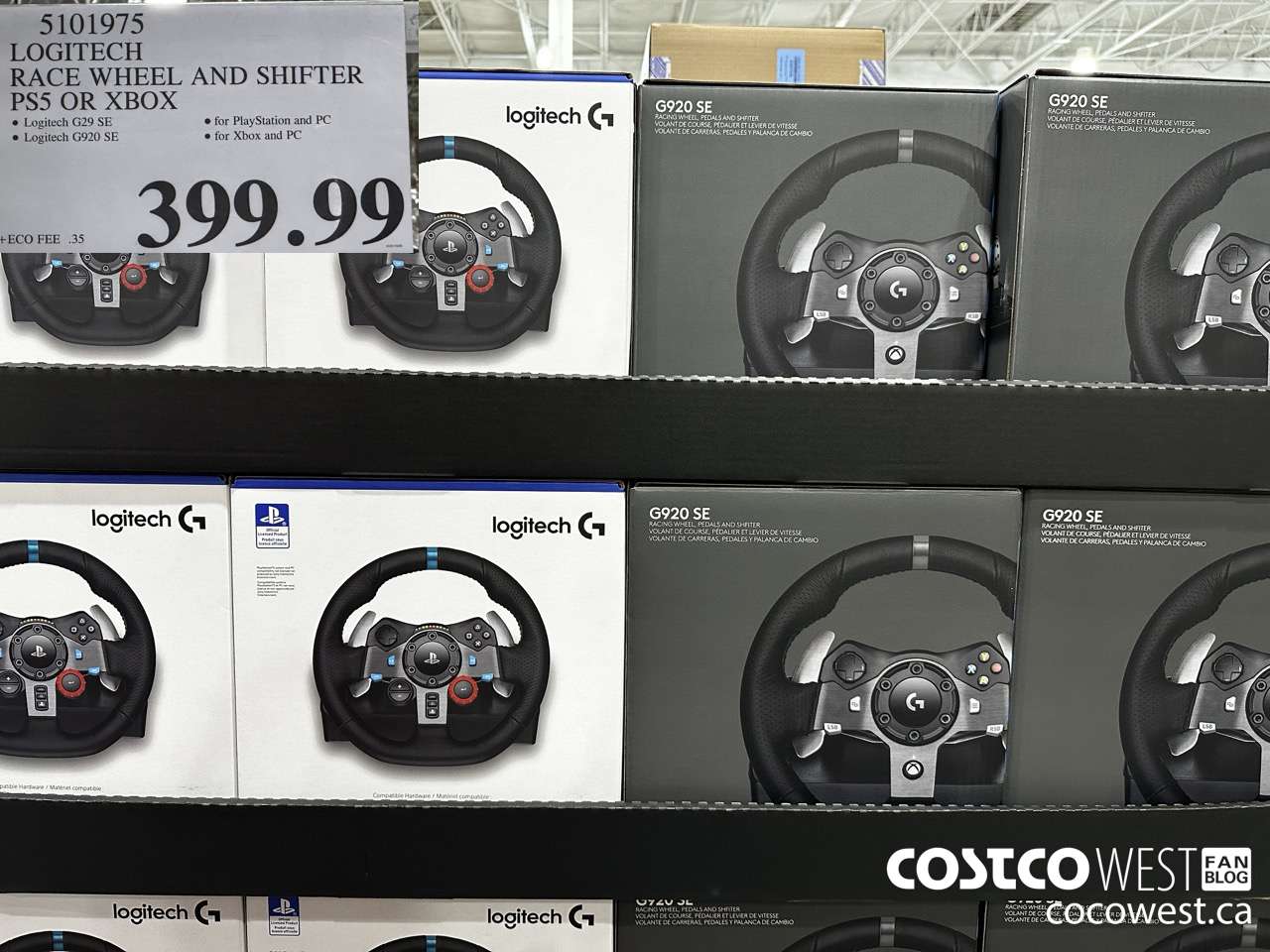 5101975 LOGITECH RACE WHEEL AND SHIFTER PS5 OR XBOX $399.99