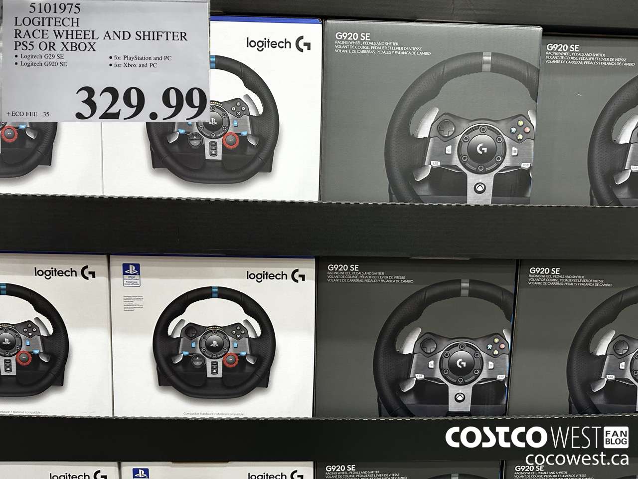 5101975 LOGITECH RACE WHEEL AND SHIFTER PS5 OR XBOX $329.99