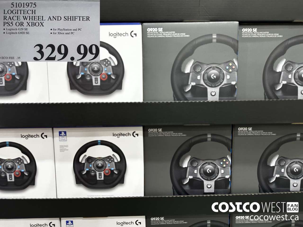 5101975 LOGITECH RACE WHEEL AND SHIFTER PS5 OR XBOX $329.99