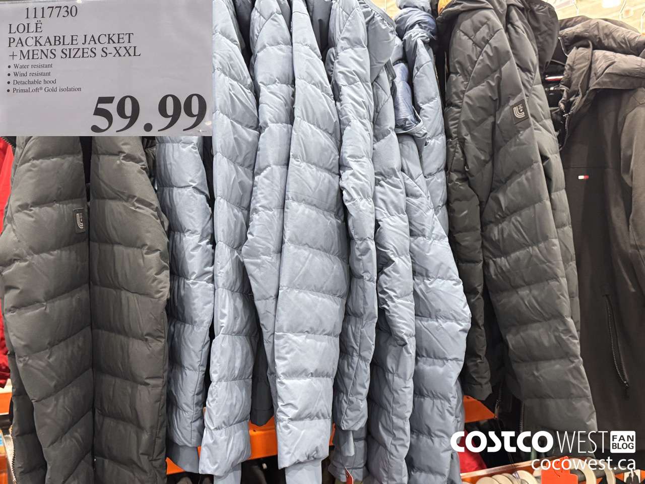 1117730 LOLE PACKABLE JACKET MENS SIZES S-XXL  $59.99