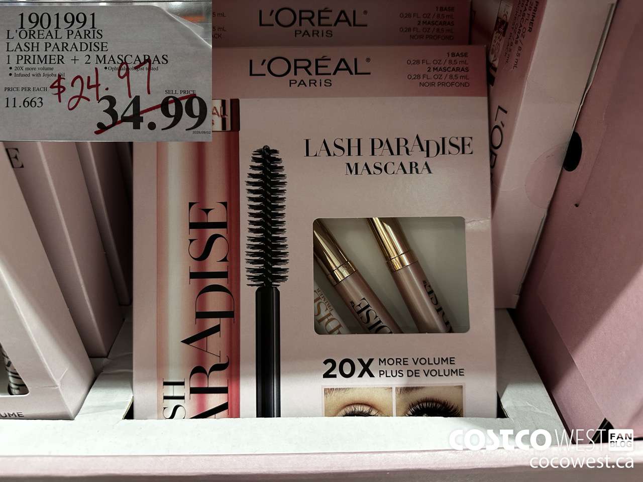 1901991 L'OREAL PARADISE LASH PARADISE 1 PRIMER + 2 MASCARA $24.97
