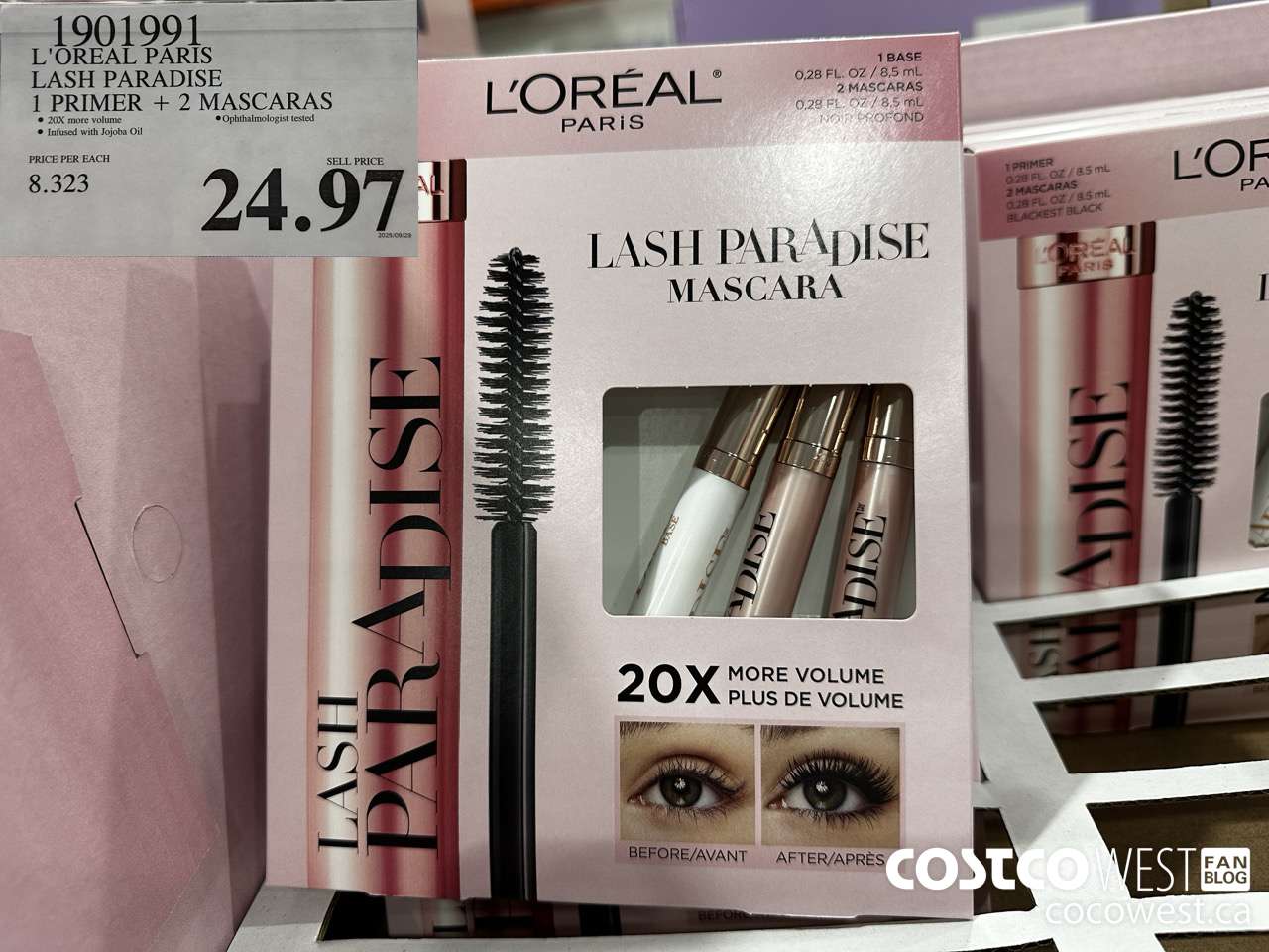 1901991 L'OREAL PARADISE LASH PARADISE 1 PRIMER + 2 MASCARA $24.97