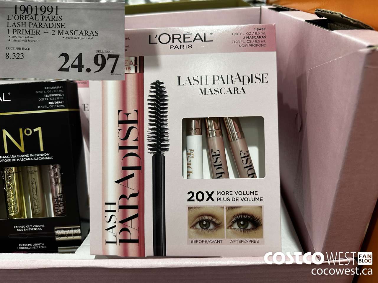 1901991 L'OREAL PARADISE LASH PARADISE 1 PRIMER + 2 MASCARA $24.97