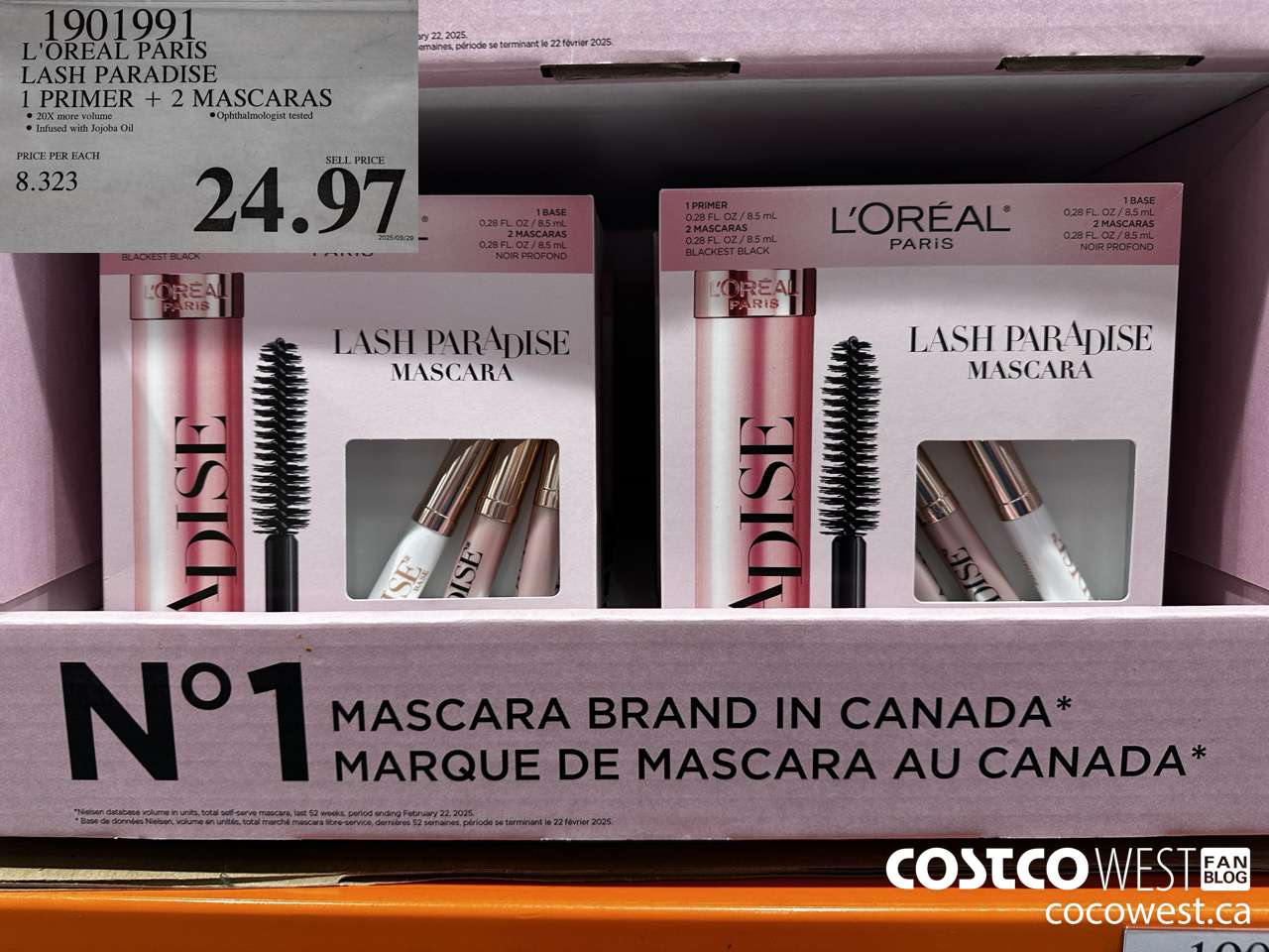 1901991 L'OREAL PARADISE LASH PARADISE 1 PRIMER + 2 MASCARA $24.97