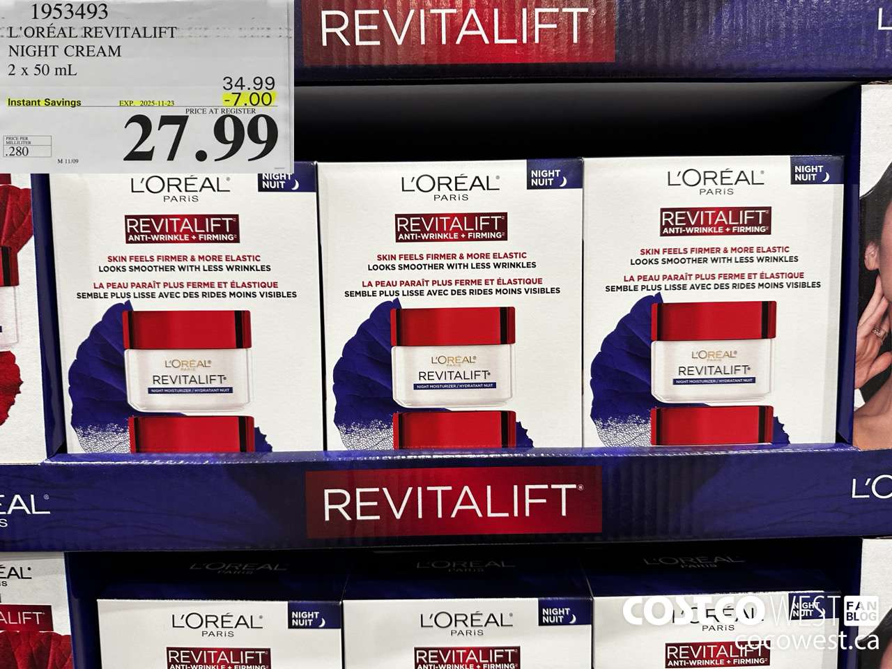 1953493 L'OREAL REVITALIFT NIGHT CREAM 2 X 50ML ($7.00 INSTANT SAVINGS EXPIRES ON 2025-11-23) $27.99