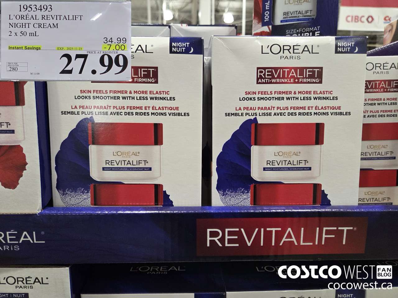 1953493 L'OREAL REVITALIFT NIGHT CREAM 2 X 50ML ($7.00 INSTANT SAVINGS EXPIRES ON 2025-11-23) $27.99