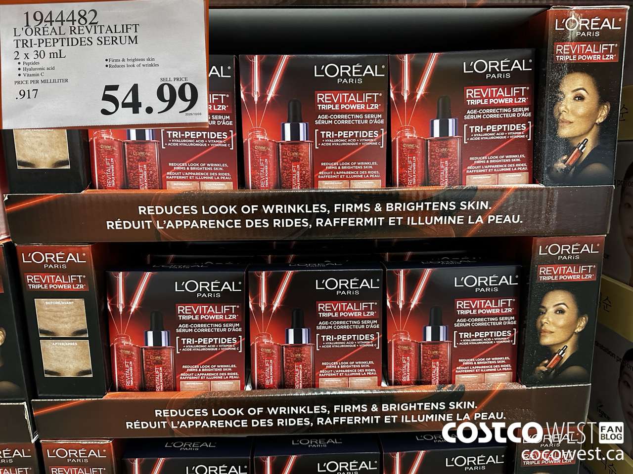 1944482 L'OREAL REVITALIFT TRI-PEPTIDES SERUM 2 X 30ML $54.99