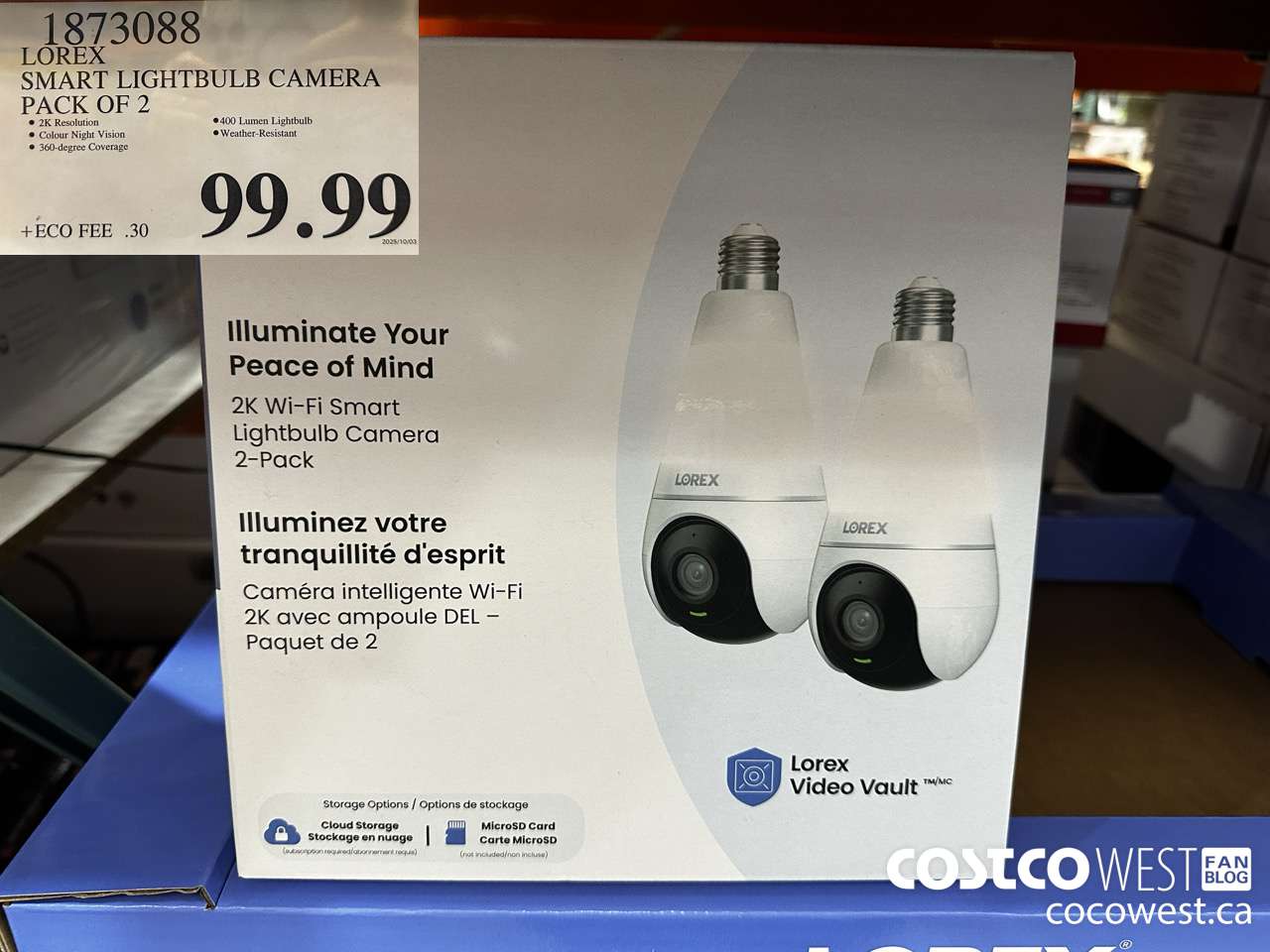 1873088 LOREX SMART LIGHTBULB CAMERA PACK OF 2 $99.99