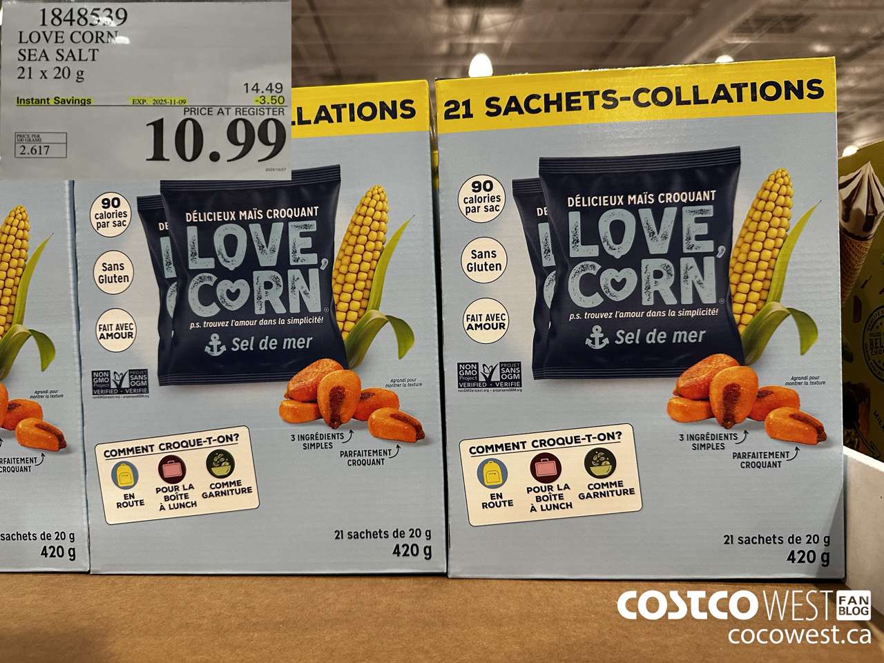 1848539 LOVE CORN SEAS SALT PACK 21 X 20G ($3.50 INSTANT SAVINGS EXPIRES ON 2025-11-09) $10.99