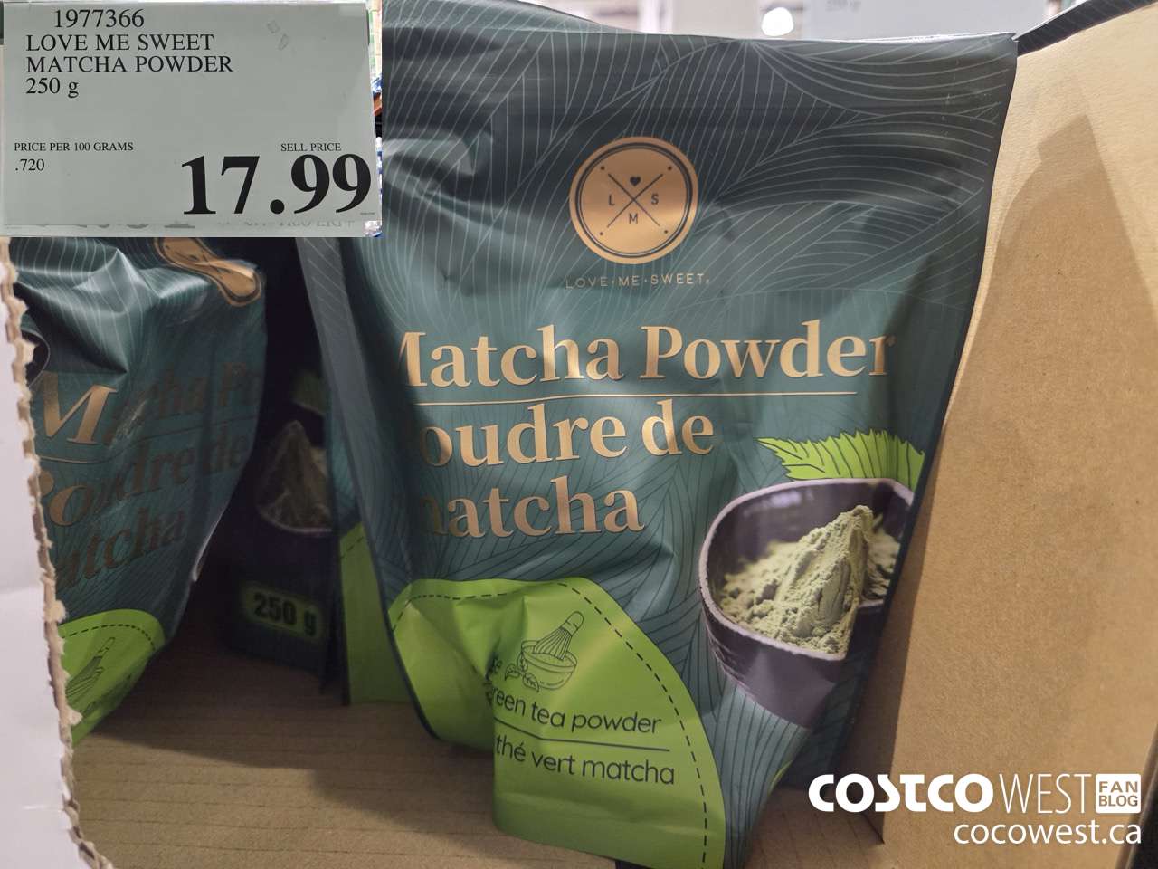 1977366 LOVE ME SWEET MATCHA POWDER 250G $17.99