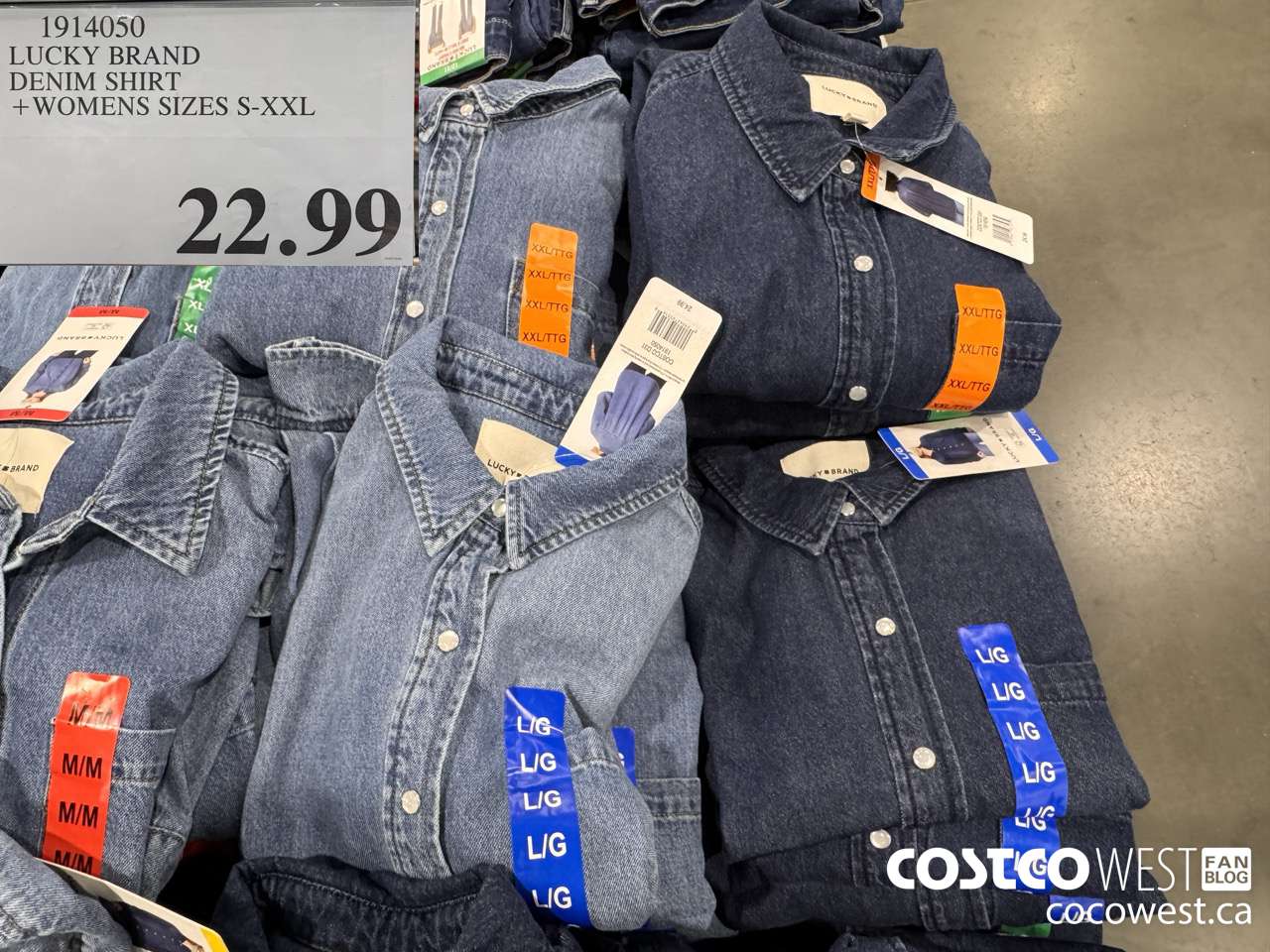 1914050 LUCKY BRAND DENIM SHIRT WOMENS SIZES S-XXL $22.99